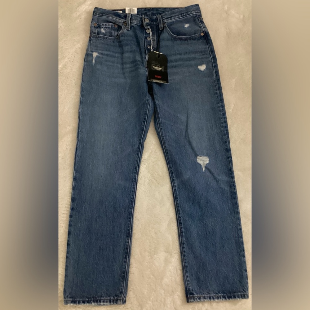 Levi's Premium 501 Original fit Jeans Cropped Ladies Size 27x28 Button Fly NWT